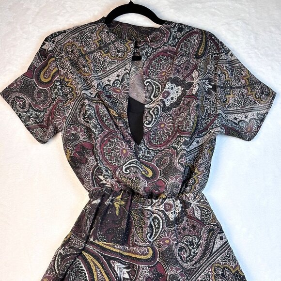 ALLSAINTS Womens Giulia Scarf Dress Sz Small Paisley Boho Handkerchief Hem - Picture 9 of 12